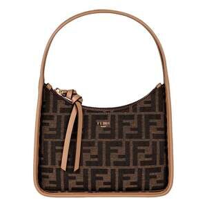 Fendi Fendessence Zucca Brown Canvas Crescent Mini Shoulder